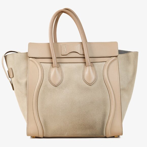 Celine Mini Luggage Sahara Beige Top Handle Leather & Suede Bag - Picture 4 of 14